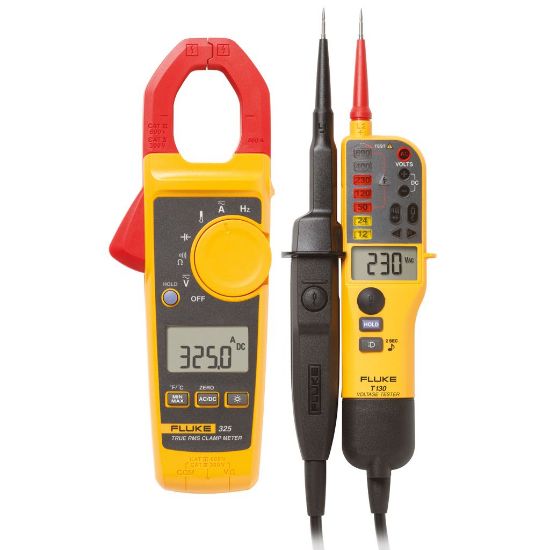 Fluke 325 stroomtang met Fluke T130 tester