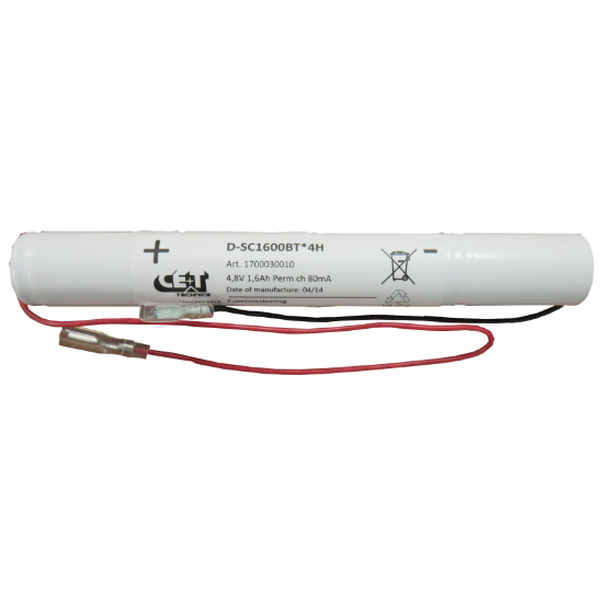 CE+T 1700030010 4N1200 - Batterij 1,2Ah/4,8V Cd-Ni 4 elementen voor = 150lm Argos/Elios modellen