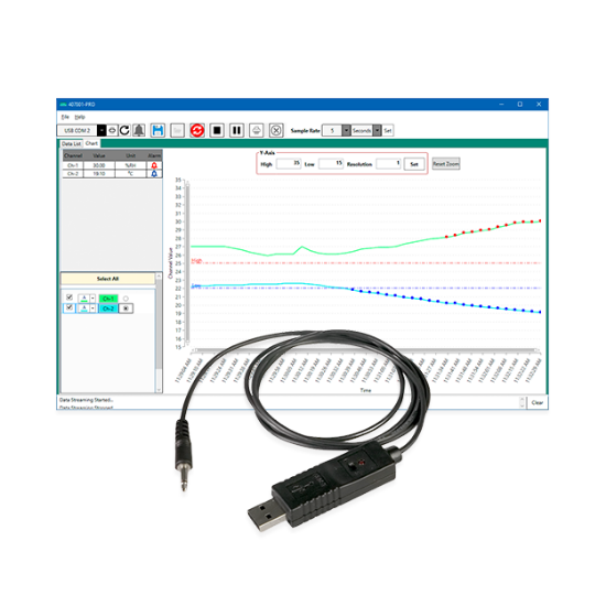 Extech 407001-PRO Data Acquisition software & USB-kabel